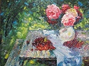 Картина «Розы и черешни», художник Тармаева А., 0 грн.