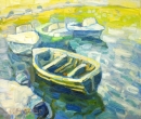 Картина «Большая деревянная лодка у пор», художник Винник Александр, 0 грн.