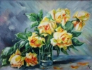 Картина «Желтые розы в стакане», художник Селина Наталья, 0 грн.