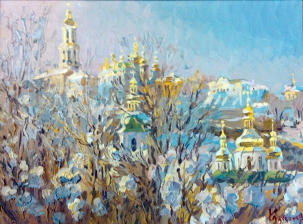 Картина Зимний киевский пейзаж 