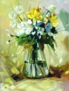 Картина «Чайные розы и ромашки», художник Куришко Олег, 0 грн.