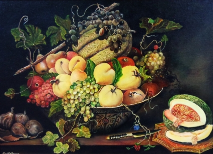 Картина Натюрморт с дыней и инжиром