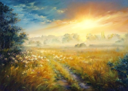 Картина Янтарный рассвет