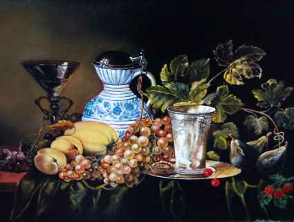 Картина Натюрморт с веточкой малины