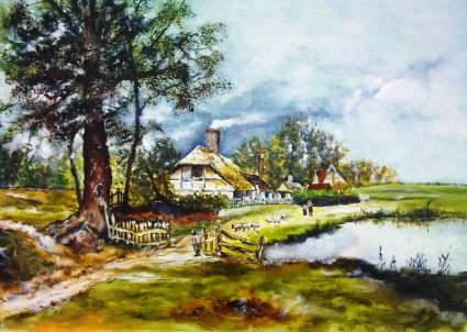 Картина Домик в деревне