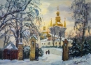 Картина «Зимний вечер в Лавре», художник Кутилов Юрий Каземир, 0 грн.