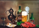 Картина «Натюрморт с лимоном и раками», художник Кливаденко Анатолий, 0 грн.