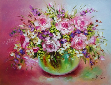 Картина Букет чайных роз