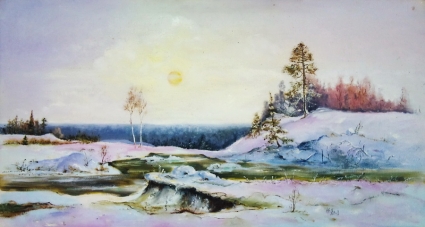 Картина Зимняя речка