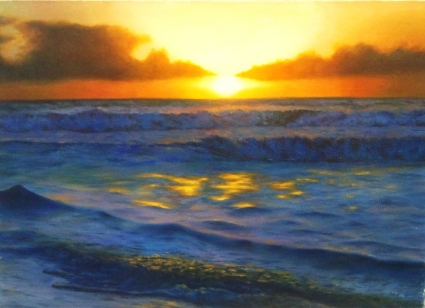 Картина Восход солнца над морем