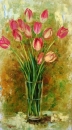 Картина «Тюльпаны на охристом фоне», художник Тендитна Татьяна, 0 грн.