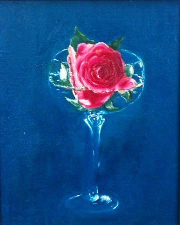 Картина Роза в бокале
