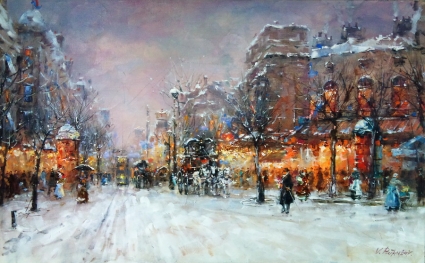 Картина Зима. Париж
