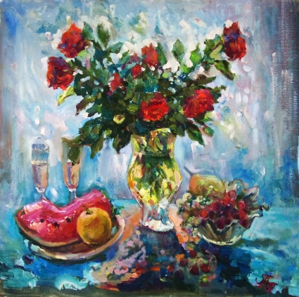 Картина Натюрморт з трояндами