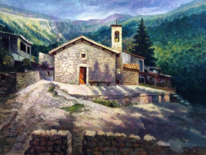Картина Церковь в горах. Италия