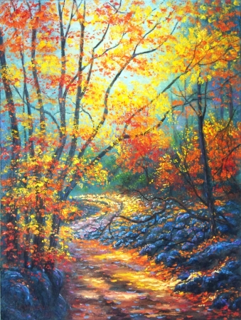 Картина Золотая осень в лесу