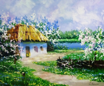 Картина Хатка біля озера