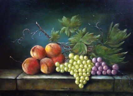 Картина Персики и виноград