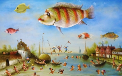 Картина Рыбы в облаках