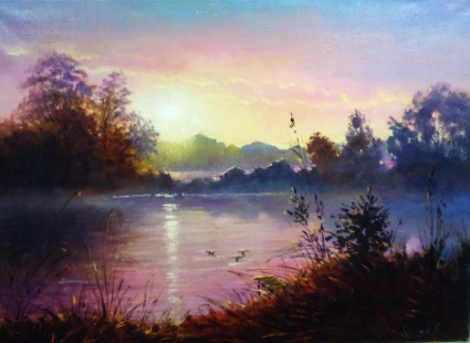 Картина Ранок на озері
