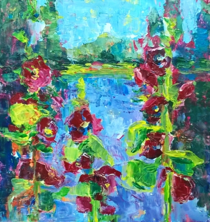 Картина Мальви над озером