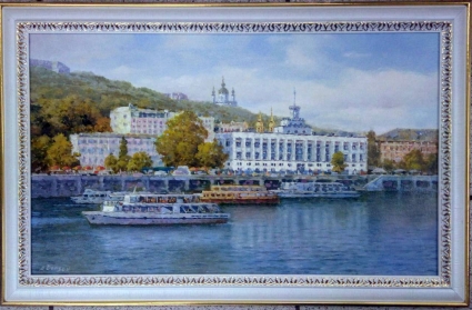 Картина Киев. Речной порт.