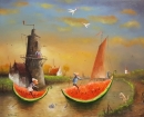 Картина «Катание на арбузах», художник Литовка Дмитрий, 0 грн.