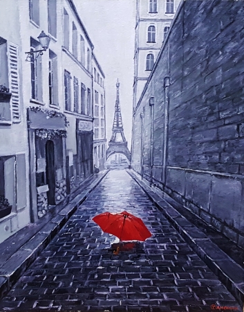 Картина Красный зонт