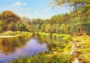 Картина «Тече річка попід лісом», художник КАПС, 0 грн.