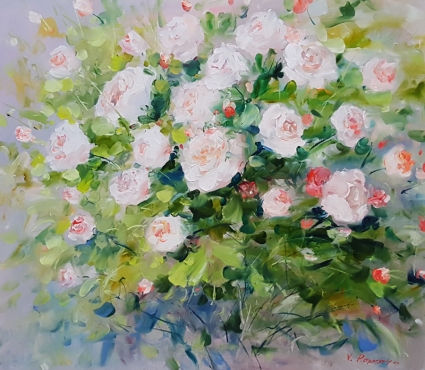 Картина Натюрморт с белыми розами