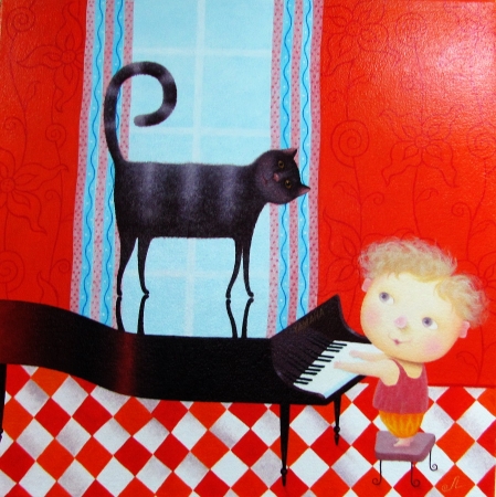 Картина Шла кошка по роялю
