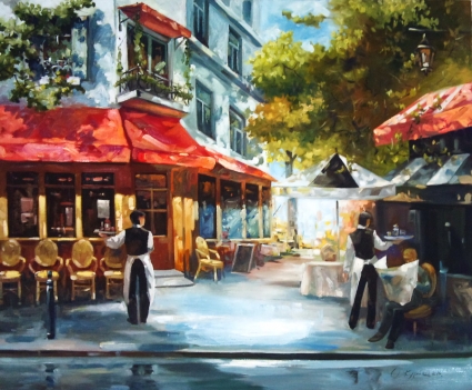 Картина Утренний кофе. Париж