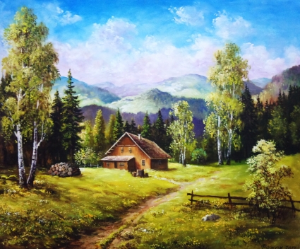 Картина Дом в горах
