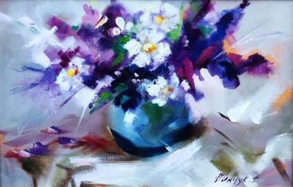 Картина Цветы в синей вазе