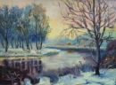Картина «Зима на реке», художник Лупич Оксана, 0 грн.