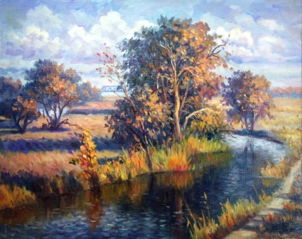 Картина Осень на речке Ирпень