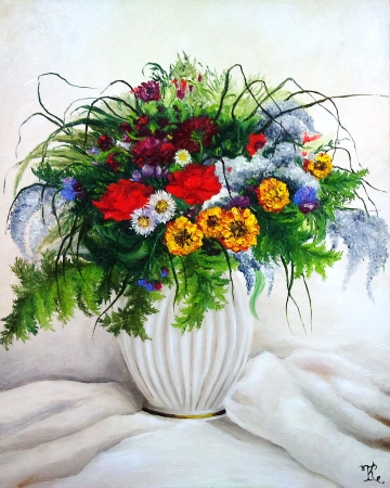 Картина Букет в белой вазе
