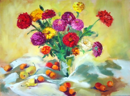 Картина Майорки и абрикосы