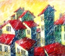 Картина «Красные крыши», художник Жданович Максим, 0 грн.