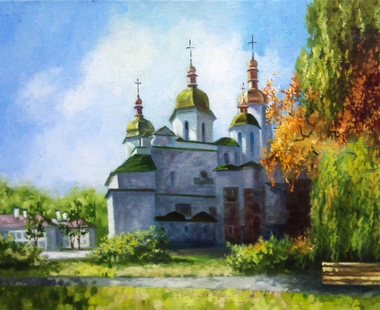 Картина Софиевский Собор. Во дворике.