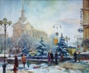 Картина «Крещатик. Первый снег», художник Савинский Юрий, 0 грн.