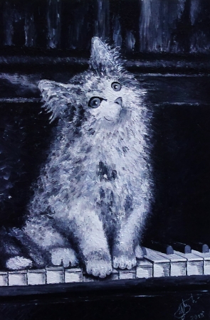Картина Кіт на піаніно