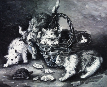 Картина Коти у кошику