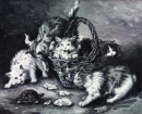 Картина «Коти у кошику», художник Рущак Михаил, 0 грн.