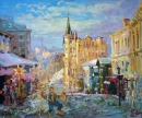 Картина «Коляда. Андреевский спуск», художник Кутилов Казимир, 0 грн.
