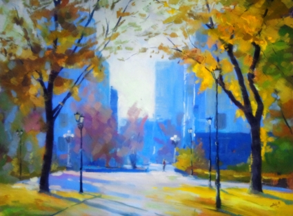 Картина Осень в городе