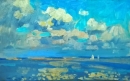 Картина «Небо над лиманом», художник КС, 0 грн.