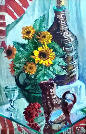Картина Нат-т с плетеной бутылкой