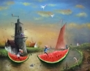Картина «Катание на арбузах», художник Литовка Дмитрий, 0 грн.