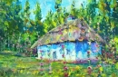 Картина «Сонцесяйна хатина», художник СВ, 4500 грн.